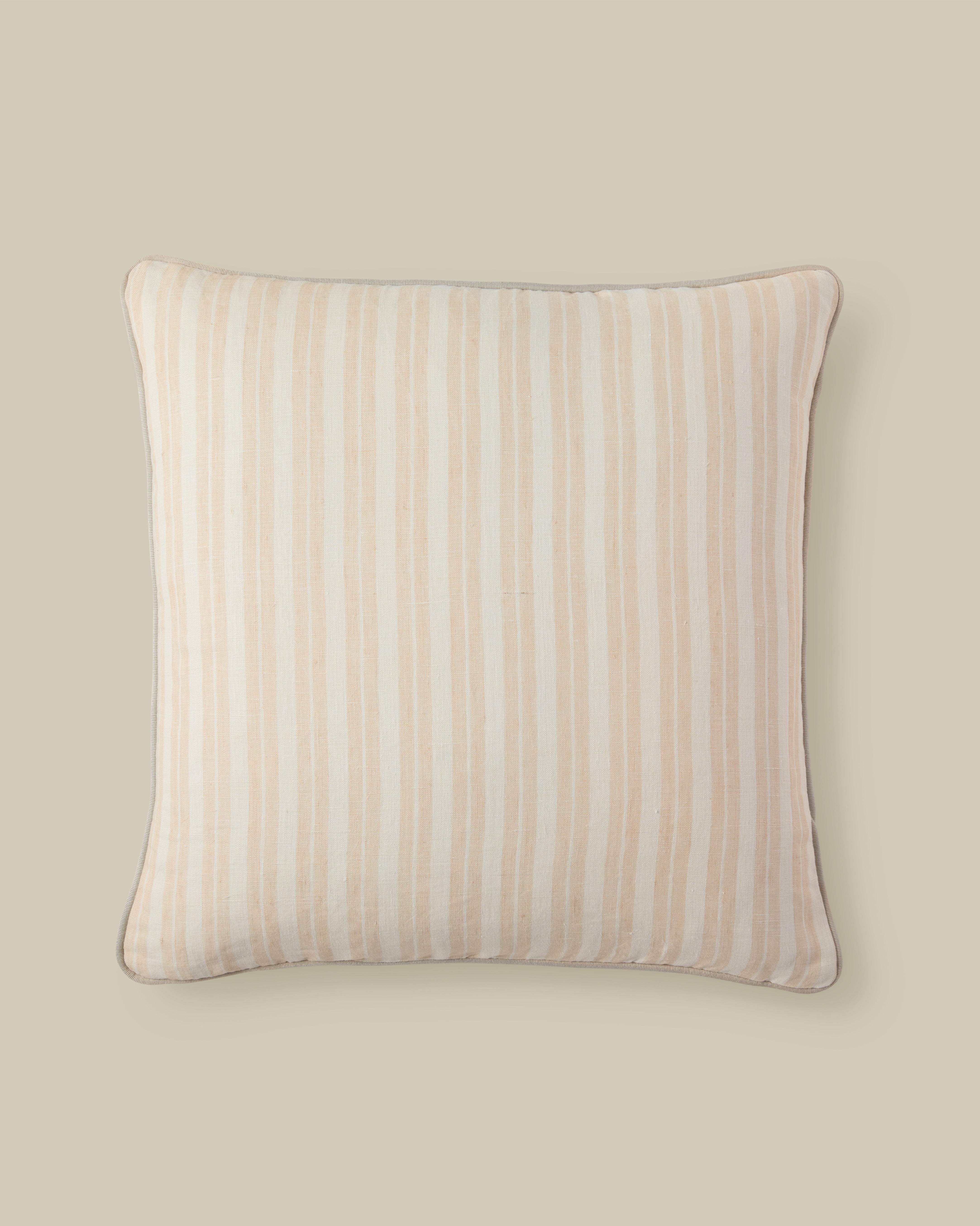 Modern Ticking Stripe Pillow in Buttermilk